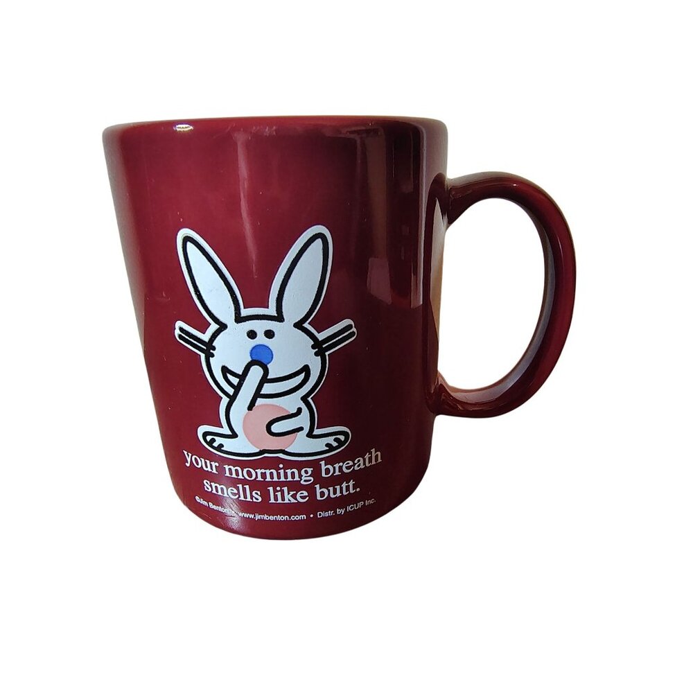 Jim Benton Happy Bunny Coffee Cup Mug, Your Morning Breath Smells Like Butt